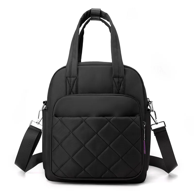 Womens Casual Nylon Backpack Waterproof Quilted Stitching Travel School Bag Fashion Lightweight Daypack For Daily Use