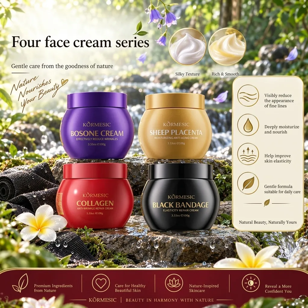 KORMESIC Black Bandage Elasticity Repair Face Cream Collagen Moisturizing Anti-Aging Boseine Firming Deep Repairing Skin Care Cream For Women Men