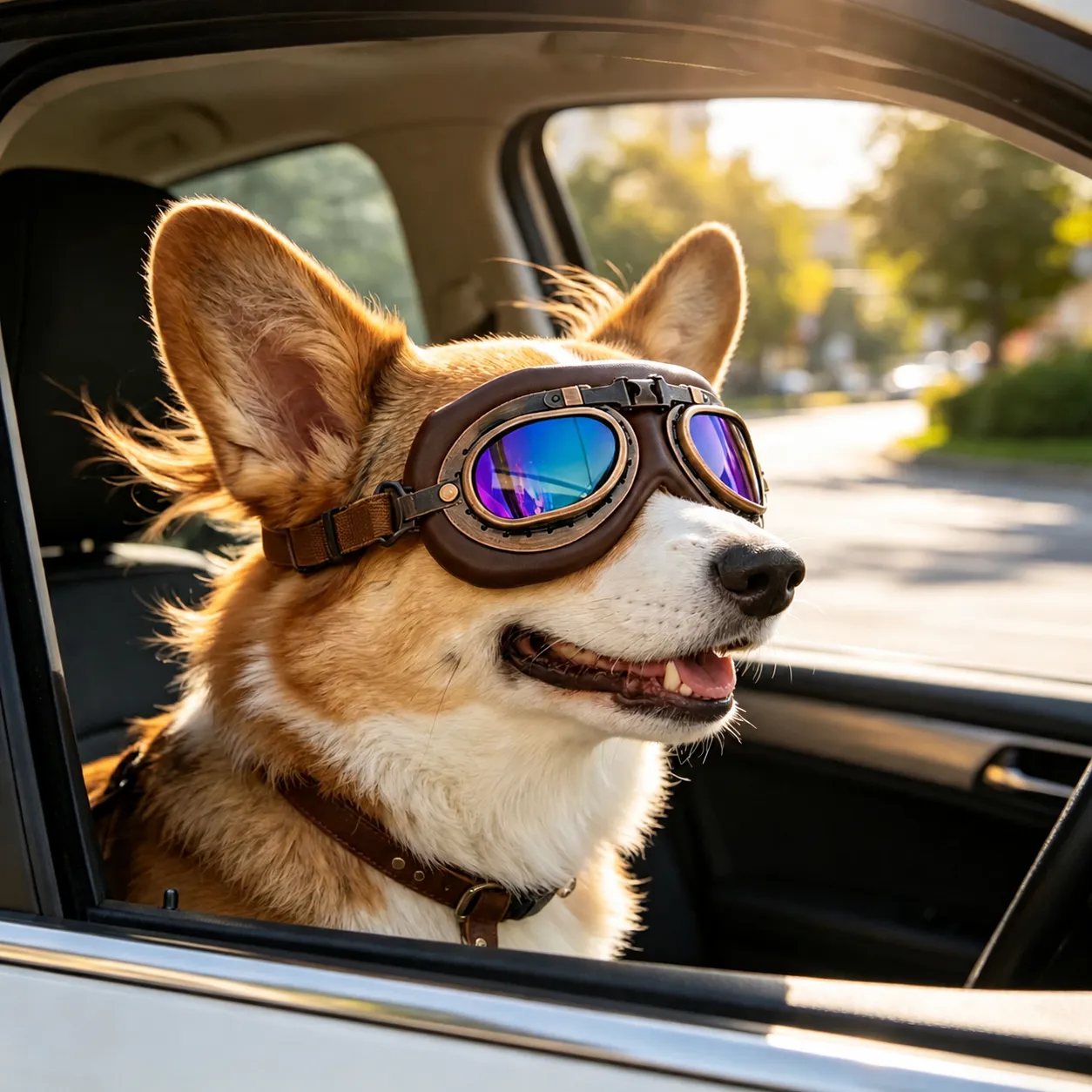 Occhiali da Sole Vintage per Cani Animali Domestici Occhiali Protettivi Pilota Antivento per Cani Medi Grandi