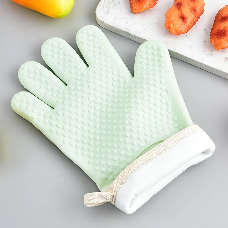 Guantes de Horno de Silicona Resistentes al Calor Guantes de Cocina con Textura Antideslizante y Puño Extendido