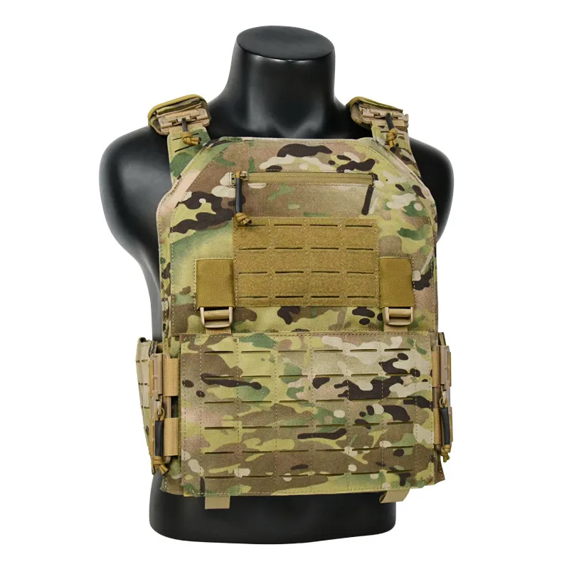 Men Women Tactical Vest Outdoor Training Quick Release Molle Vest Adjustable Nylon Vest Heavy Duty Protective Vest