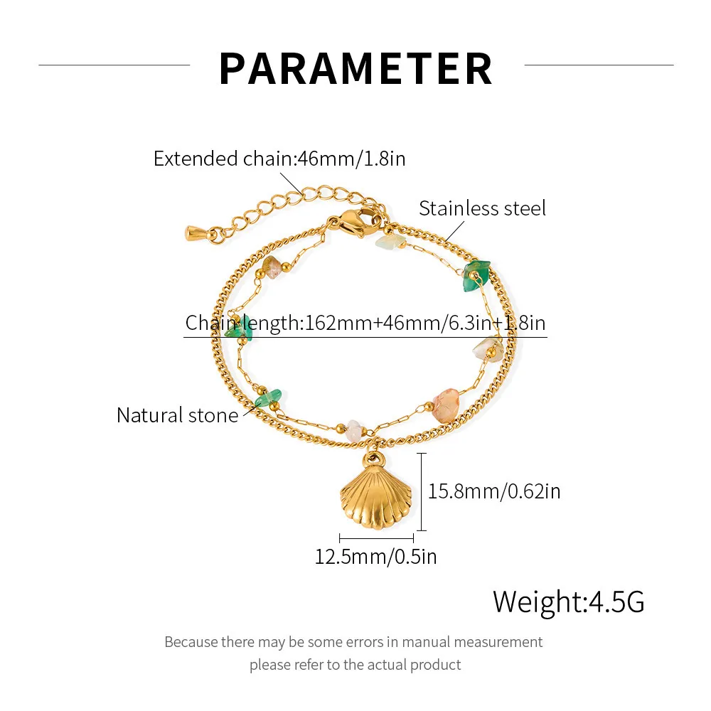 Minimalistisches Edelstahl Frucht Ozean Anhänger Armband Für Damen Vergoldetes Charm Mehrlagiges Kettenglied Strass Urlaub Schmuck Geschenk
