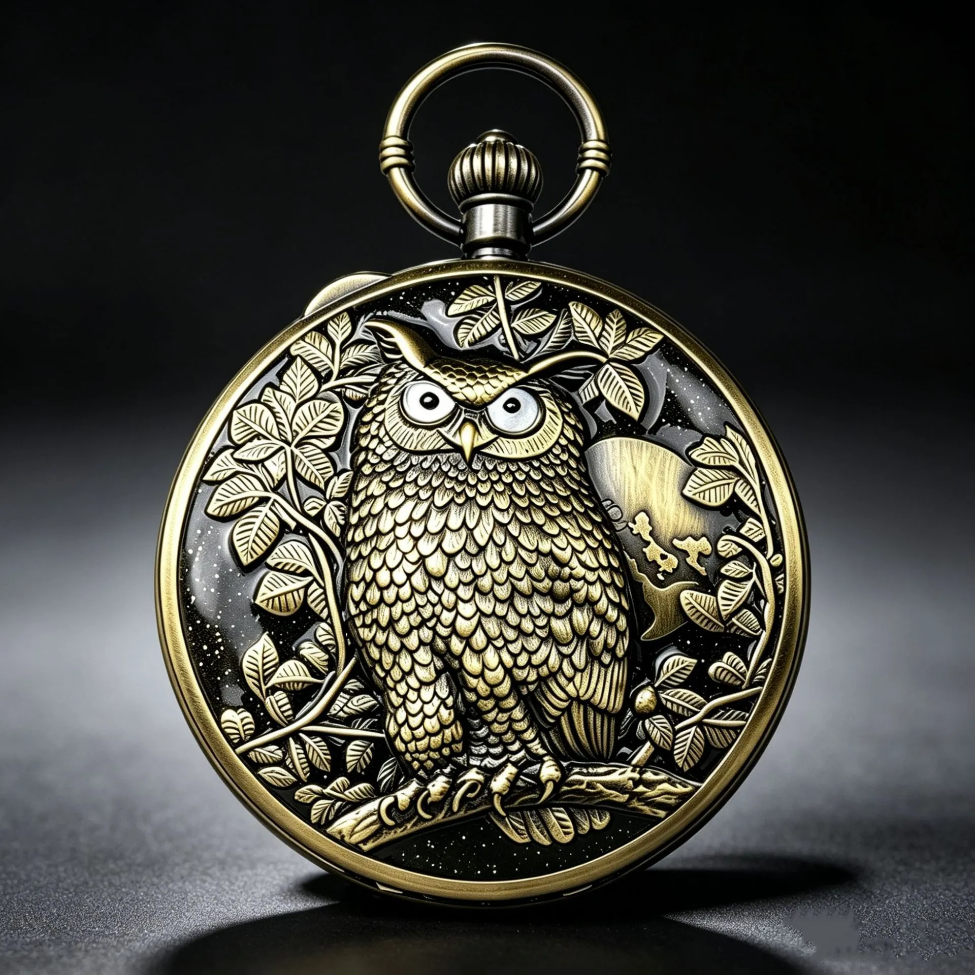 Vintage Bronze Owl Relief Starry Sky Music Pocket Watch Alloy Mechanical Quartz Pocket Watch For Unisex Memorial Gift