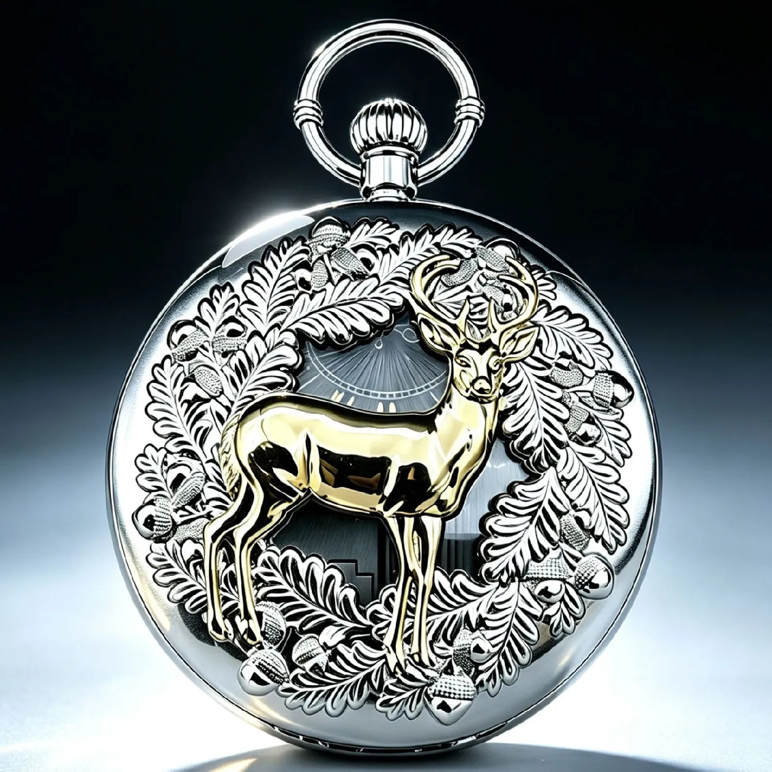 Vintage Elk Music Box Pocket Watch Antique Bronze Mechanical Movement Hanging Watch For Women Men Gift