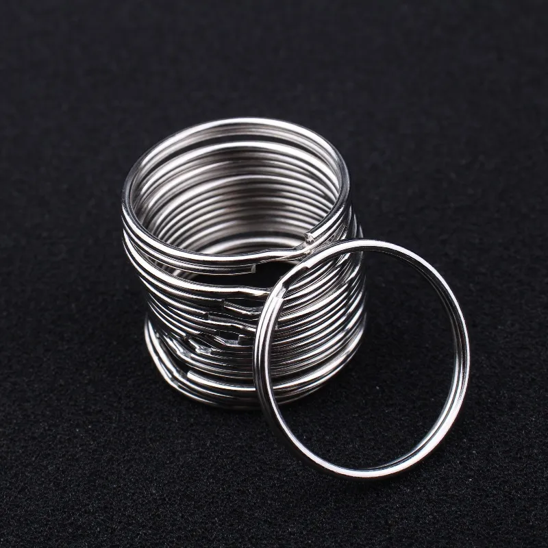 Nickel Plated Iron Split Key Rings Double Layer Smooth Metal Circular Keychains Ring For Car Key Connection Hardware Accessories