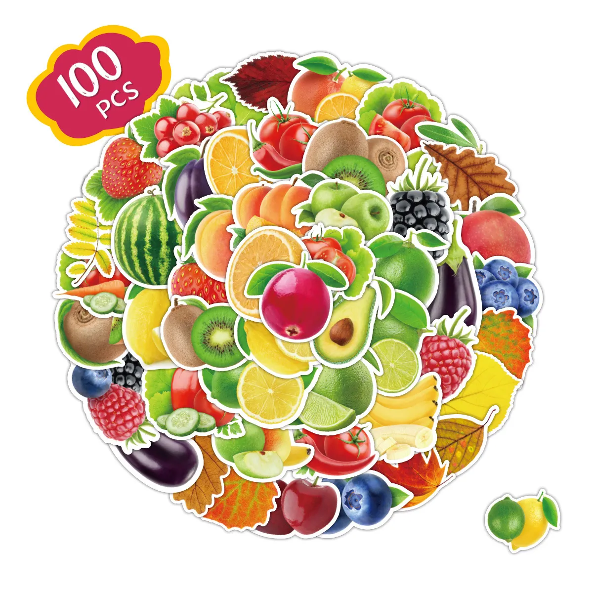 Cute Fruit Aesthetic Waterproof Vinyl Stickers For Laptop Water Bottle Luggage Helmet Decals Craft Supplies