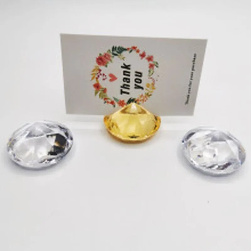 Portatarjetas de Lugar de Diamante de Cristal Acrílico Champán Oro Rosa Soporte de Número de Mesa Clip de Mensaje de Escritorio Decoración de Boda