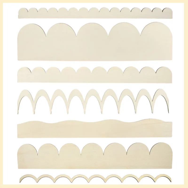 Unfinished Wooden Wave Molding Trim DIY Decorative Wood Strip For Home Wall Cabinet Edge Decor Natural Wood Material