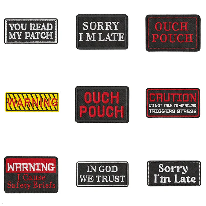 Écusson Brodé Tactique Slogan Anglais Badge Thermocollant Pour Vêtements Sac à Dos Chapeau Accessoires DIY