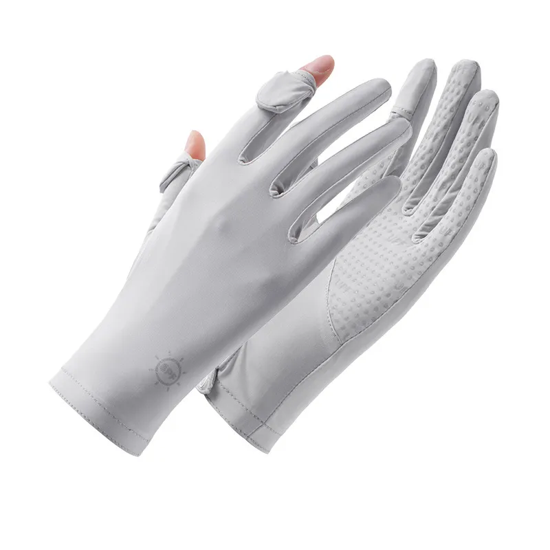 Guanti da Sole in Seta Ghiaccio Anti-UV per Donna Estate Traspiranti Alta Elasticità Antiscivolo Ciclismo all'Aperto