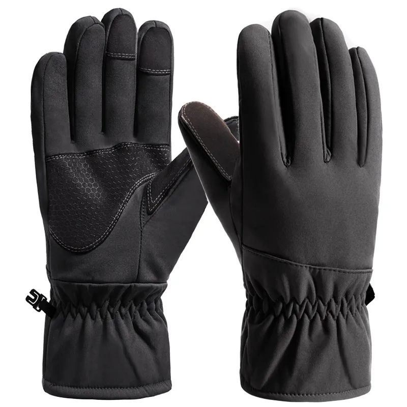 Winter Thermal Touch Screen Gloves Windproof Thickened Cycling Motorcycle Ski Outdoor Sports Non-Slip Men Gloves
