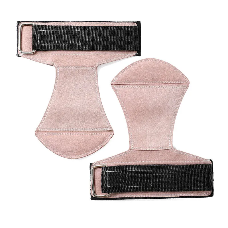 Guantes de Halterofilia de Cuero Microfibra Protectores de Manos Velcro Ajustable Compresión Protector Antidesgaste de Palma