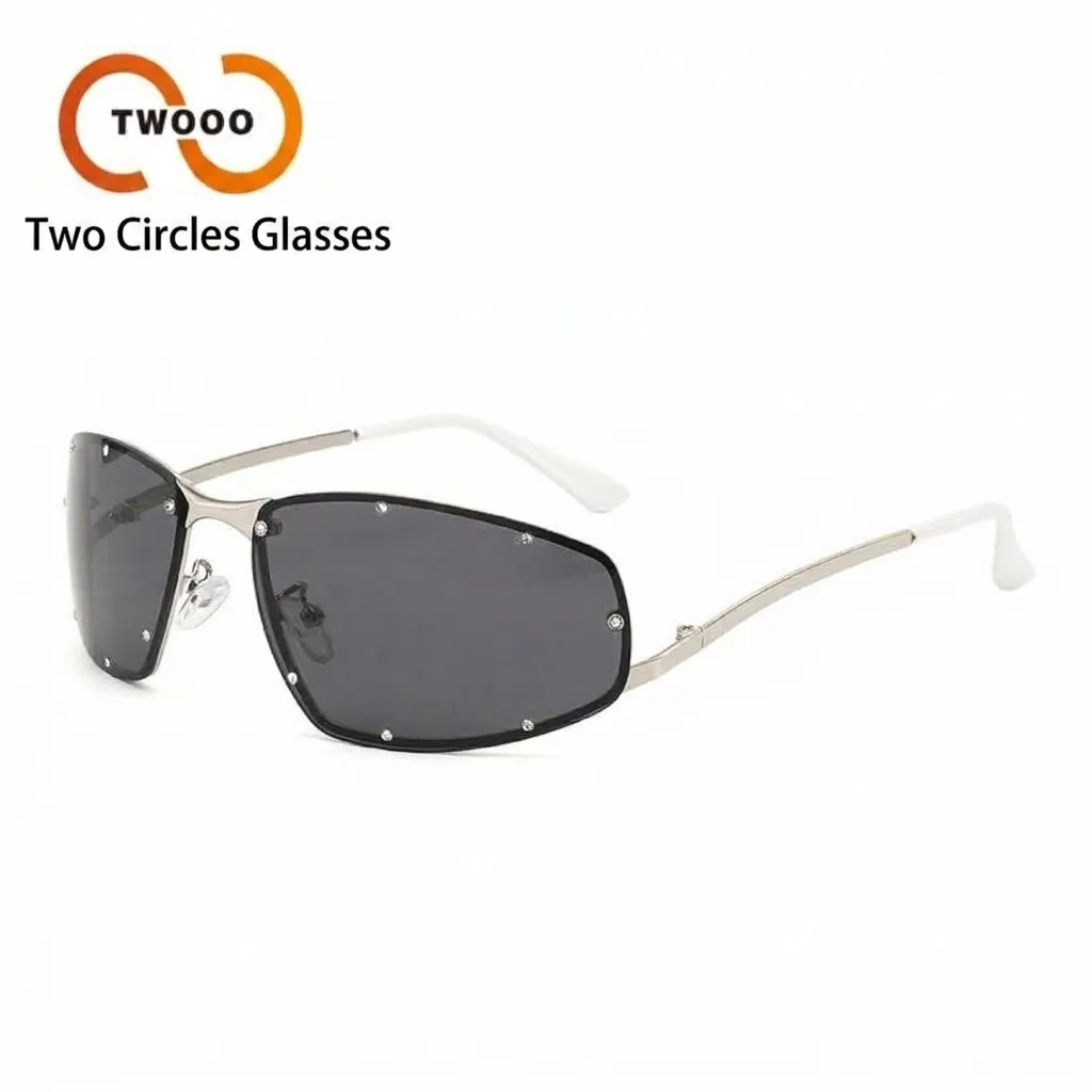 Y2K Unregelmäßige Metall Strass Sonnenbrille Damen Herren Trendy Punk Randlose Shades Luxus Cyberpunk Rave Brille Disco Sonnenbrille