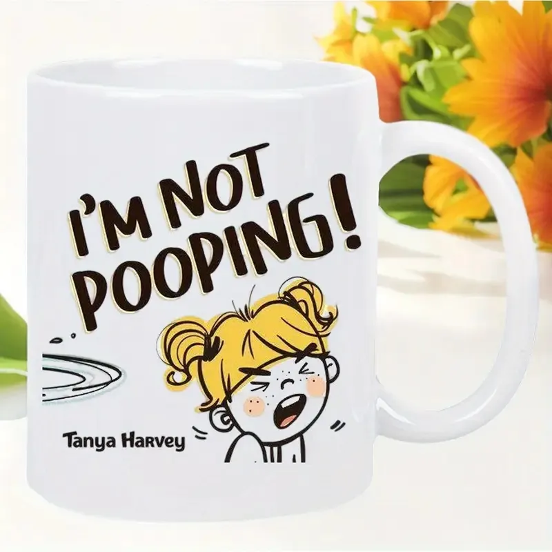 Tasse en Céramique Imprimée de Dessin Animé Créative Tasse à Café de Bureau Moderne Minimaliste Eau Boisson Cadeau Universel Pour Usage Quotidien à Domicile