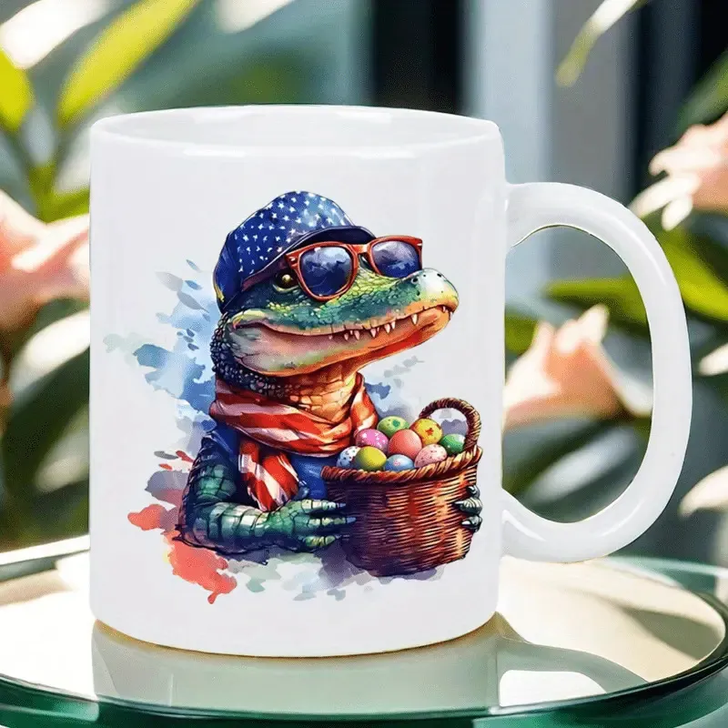 Weißer Keramik Kaffeebecher Mit Süßem Aufdruck Ergonomischem C-Griff Büro Teetasse Mikrowellen- Und Spülmaschinenfest