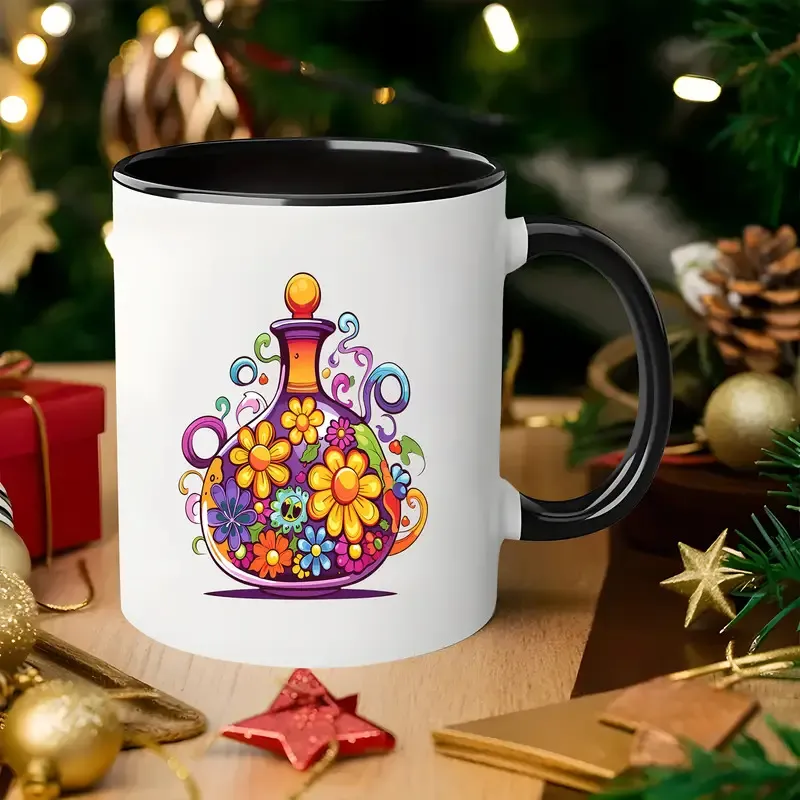 Keramik Tasse Büro Trinkgeschirr Kaffeetasse Mit Süßem Cartoon Blumenmuster Mikrowellengeeignet Keramiktasse Für Den Täglichen Gebrauch