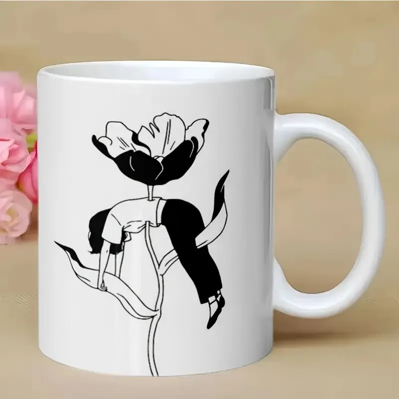 Tazza da Caffè Moderna in Ceramica Carino Cartone Animato Arte Stampato Tazza Ufficio E Casa Tazza d'Acqua Tazza da Bere in Ceramica Regalo