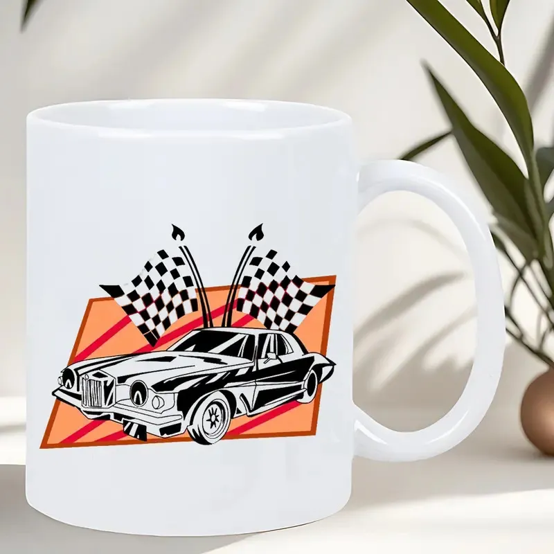 Weißer Keramischer Kaffeebecher Büro Trinkgeschirr Bedruckt Cartoon Grafik Tasse Mikrowellengeeignet Teetasse Geschenk