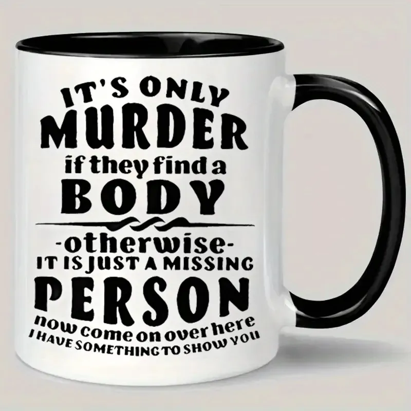 Taza de Café de Cerámica Moderno Minimalista Blanco y Negro con Citas en Inglés Divertidas Diario Beber Oficina Taza