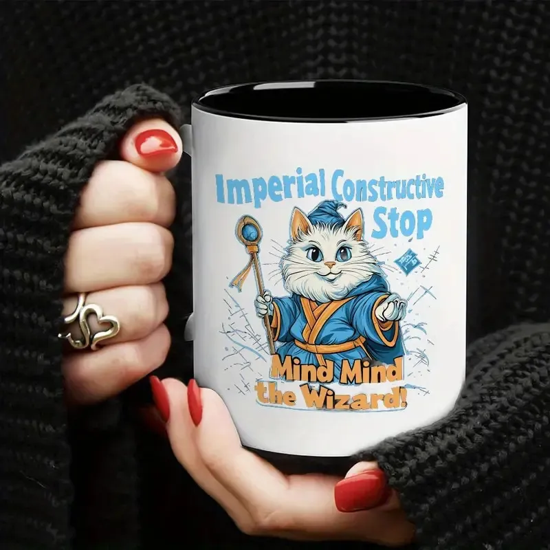 Taza de Café de Cerámica Estampado Divertido Dibujos Animados Animal Cita en Inglés Patrón Taza Oficina Diario Hogar Vajilla Taza Regalo