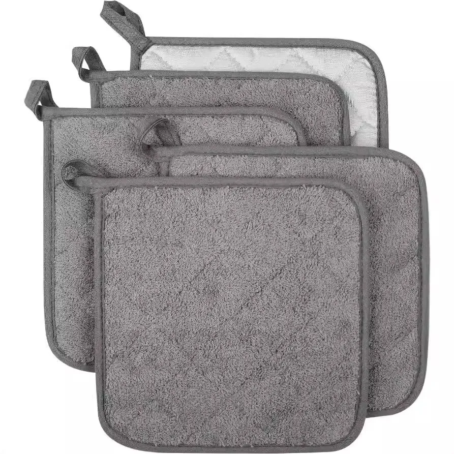 Porte-casserole Épaissi Isolant Thermique Revêtement Argenté Set de Table de Cuisine Tapis de Cuisson Carré Protecteur de Table