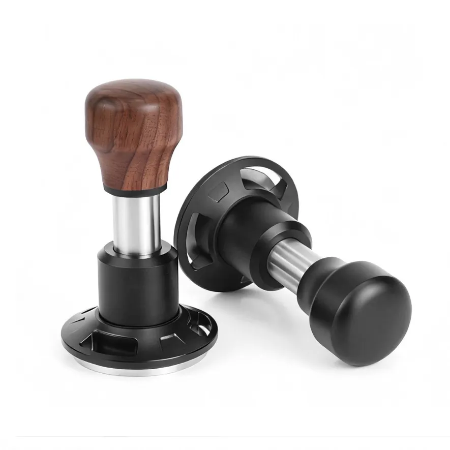 Tasseur de Café en Acier Inoxydable Tamper Espresso à Ressort Distributeur de Café Calibré Base Filetée
