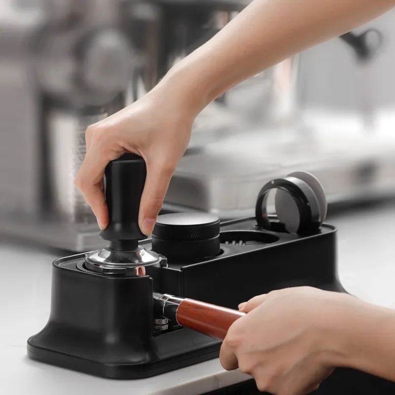 ABS Coffee Tamper Station Portafilter Holder Multi-Functional Espresso Distribution Tool Stand Coffee Distributor Base Home