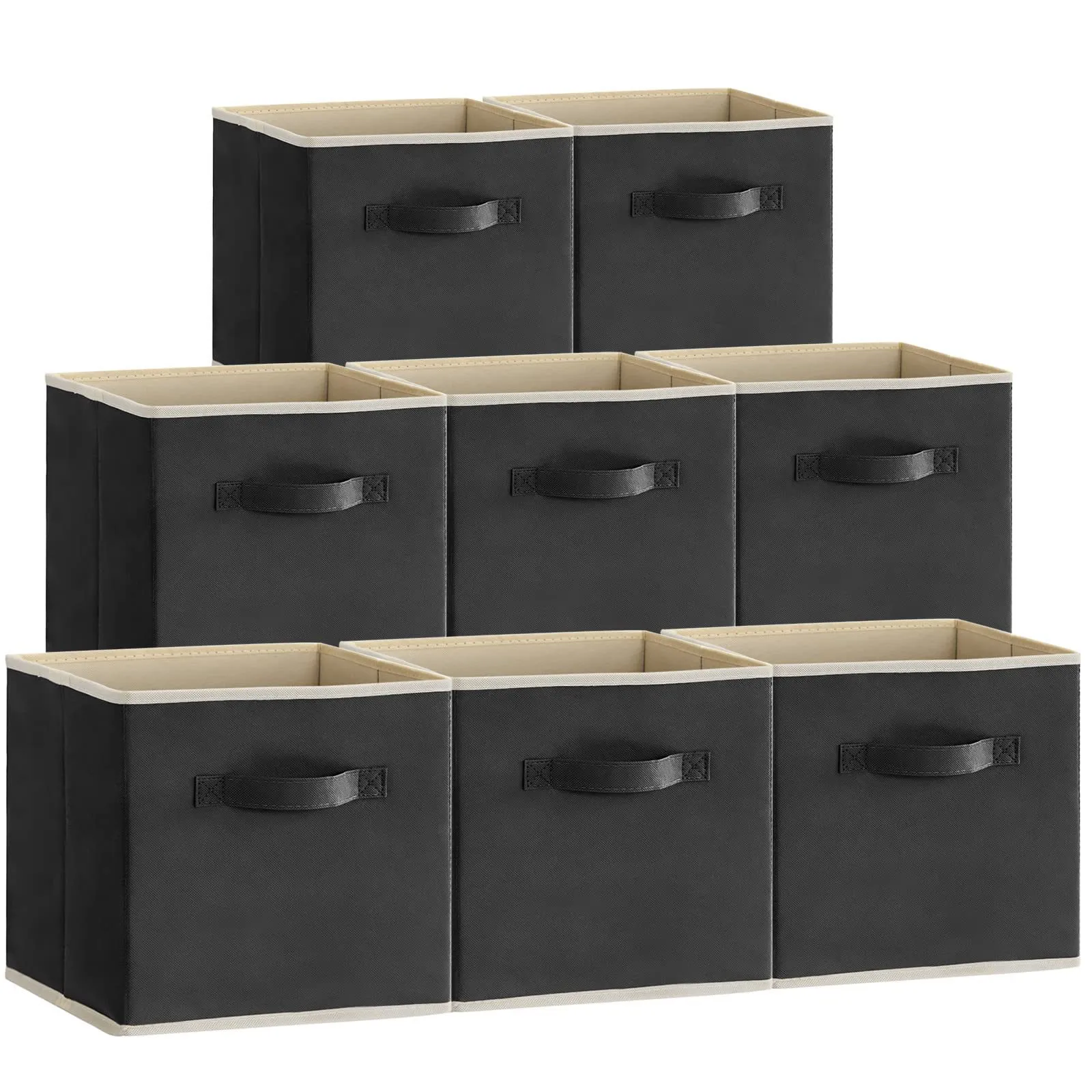 Foldable Fabric Storage Box Large Square Storage Bin With Sturdy Handle Closet Organizer For Clothes Books Sundries