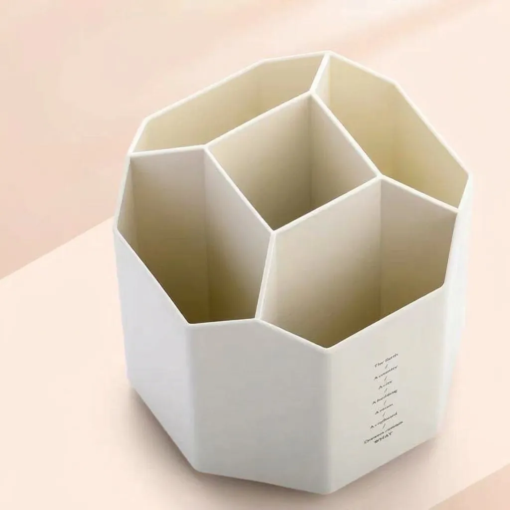 Moderner Plastik 360 Grad Drehbar Stifthalter Fünf Fächer Schreibtisch Organizer Multifunktional Schreibwaren Box Für Büro Schule