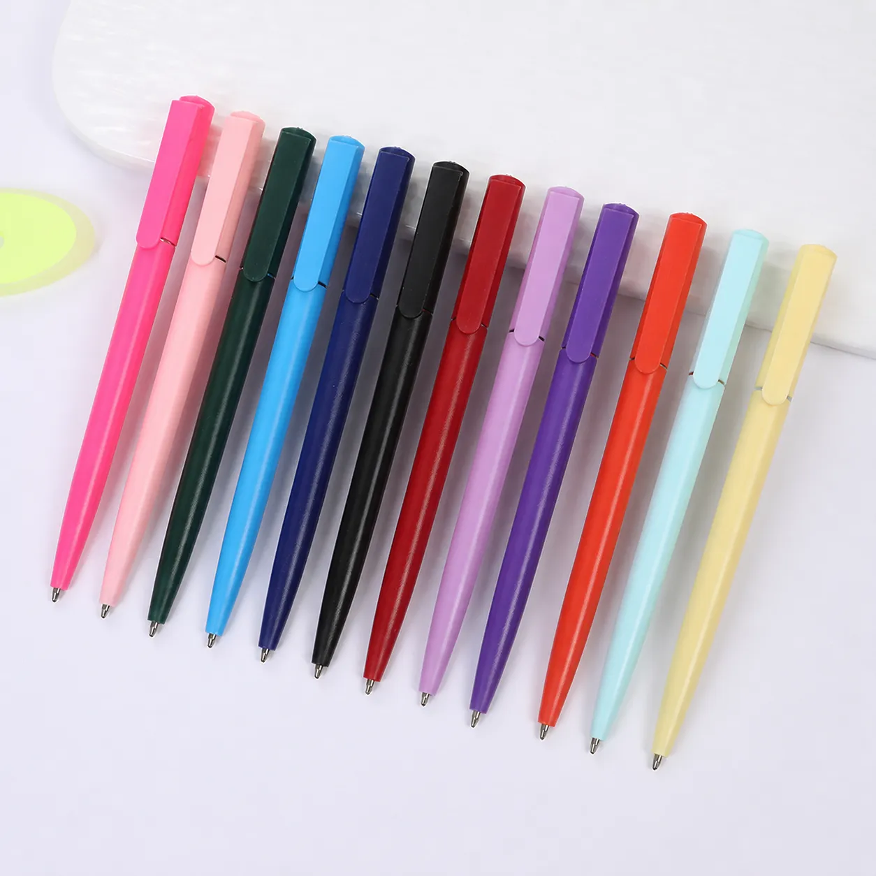 Retractable Plastic Ballpoint Pen Macaron Color Office School Writing Pen Hotel Bank Advertising Promotional Pen