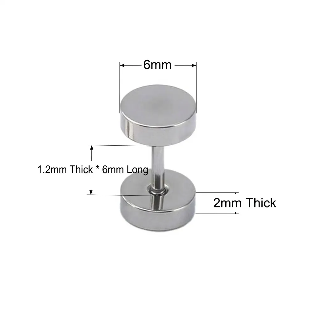 Boucles d'Oreilles Clous Minimalistes en Acier Inoxydable pour Hommes Femmes Géométriques Rondes Piercing Bijoux Personnalité
