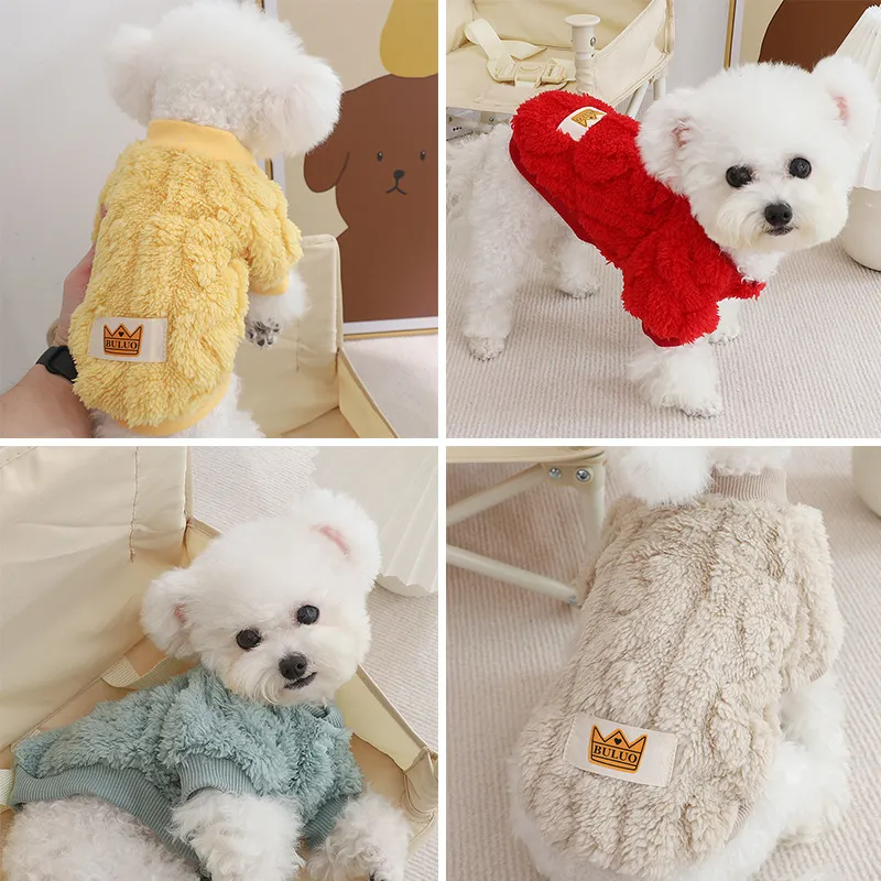 Pet Dog Winter Warm Fleece Sweater Cable Knit Pullover Small Dog Clothes