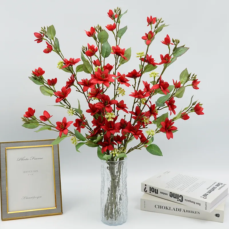 Fiore Artificiale Gelsomino Singolo Rametto 2 Forche Finto Fiore Per Sfondo Matrimonio Arredamento Interni