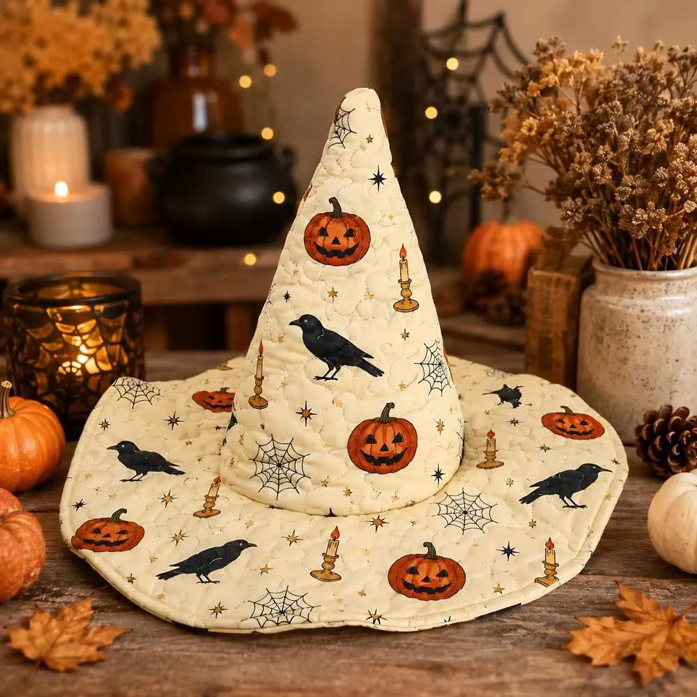 Καπέλο Μάγισσας Halloween Καπίτονε Ψηφιακά Τυπωμένο Πάρτι Κοστούμι Μαγικό Καπέλο Φεστιβάλ Εξόδου Καπέλο Για Γυναίκες και Παιδιά
