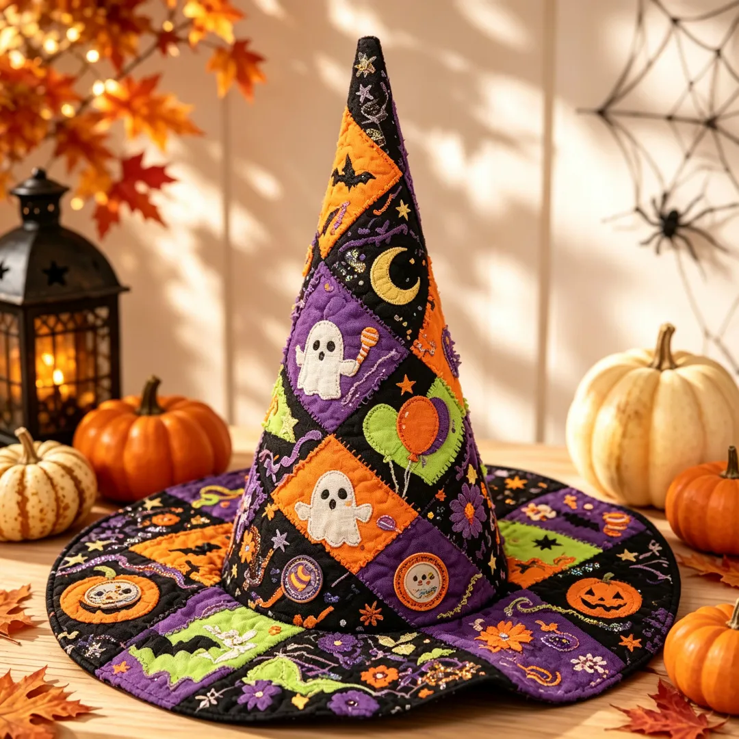 Halloween Hexenhut Digital Bedruckt Gesteppt Festival Party Kostüm Hexenhut Unisex Polyester Feiertag Kopfbedeckung
