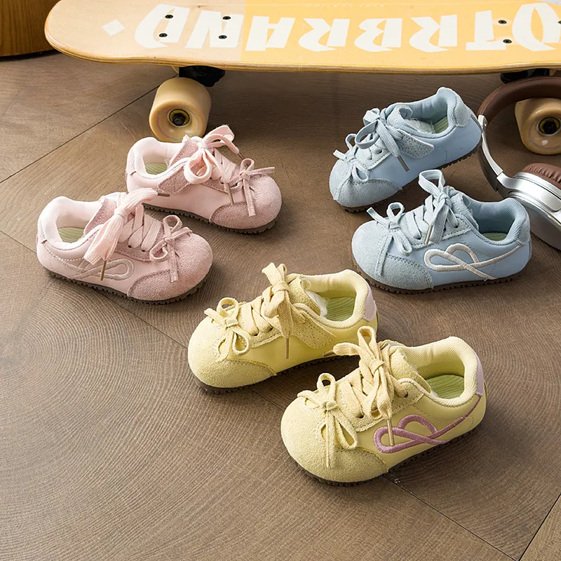 Zapatos Deportivos para Niños Niñas Lazo Zapatillas Casuales Moda Primavera Otoño Suela Suave Zapatos para Correr