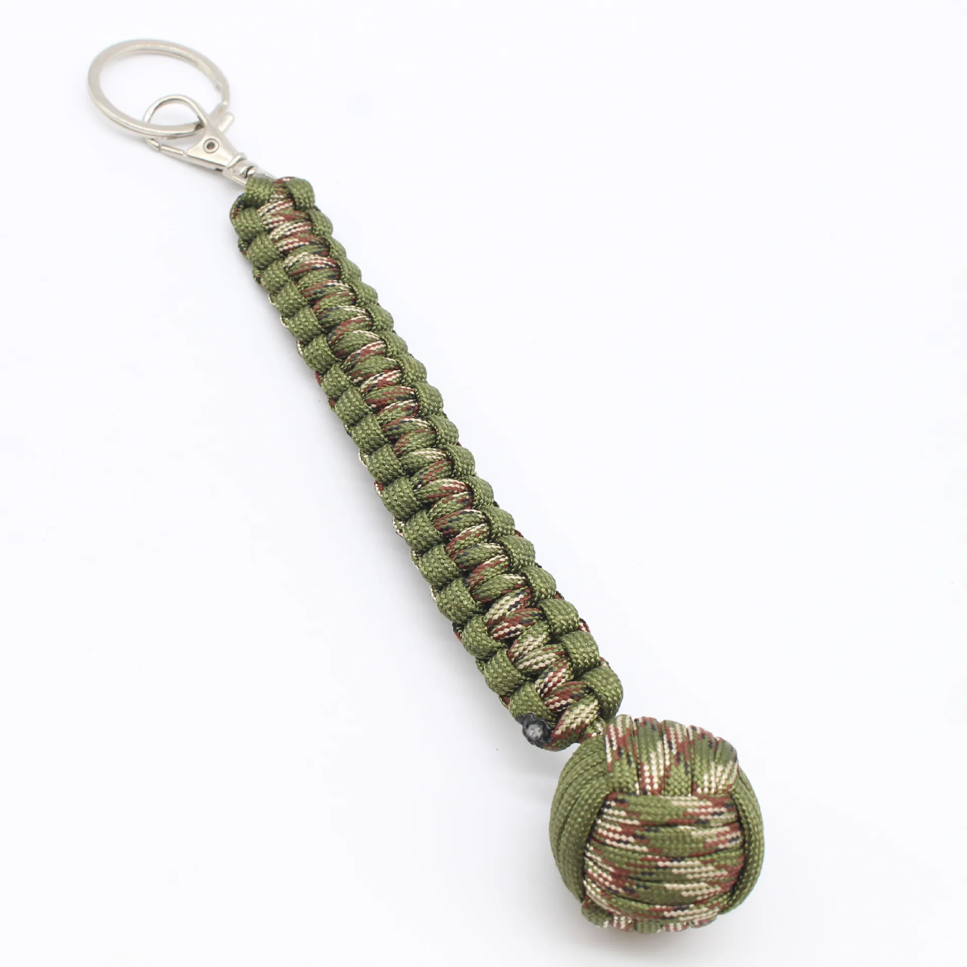 Llavero de Paracorda para Supervivencia al Aire Libre Hecho a Mano Nylon Tejido Puño de Mono Anillo de Llaves EDC Herramienta Táctica de Emergencia