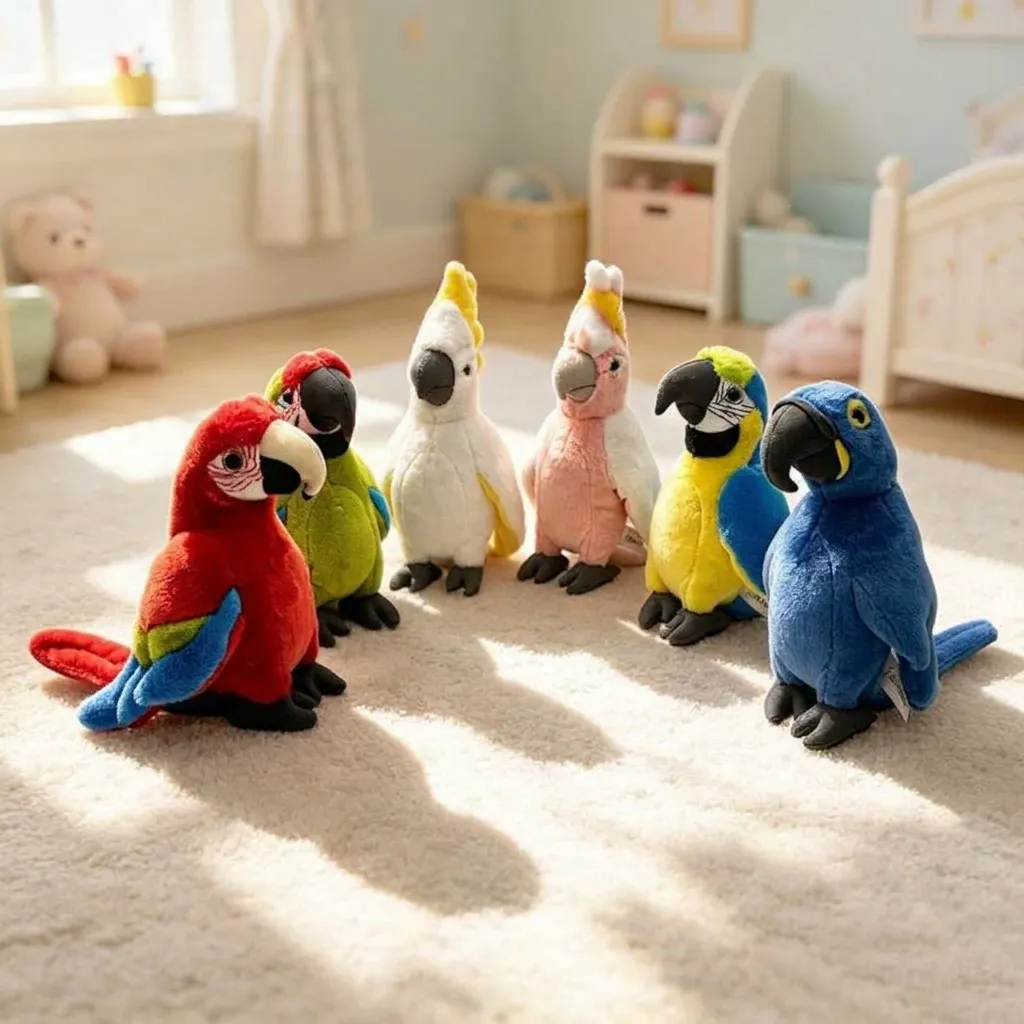 Simulation Parrot Plush Toy Stuffed Animal Bird Doll Kids Birthday Gift Home Decor