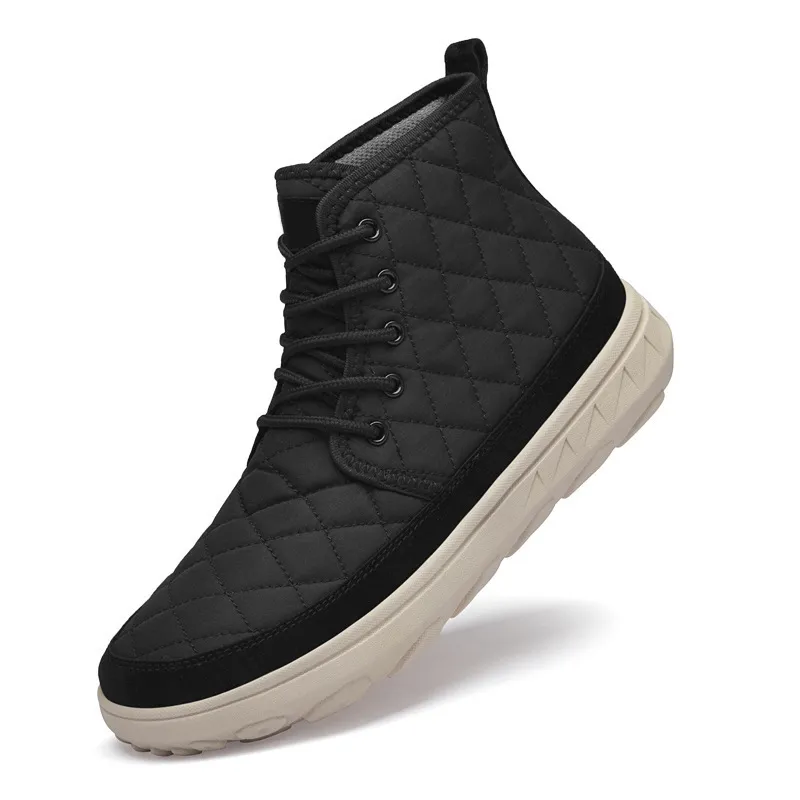 Men's Winter Snow Boots Plus Velvet Warm High Top Cotton Shoes Thick Sole Casual Footwear