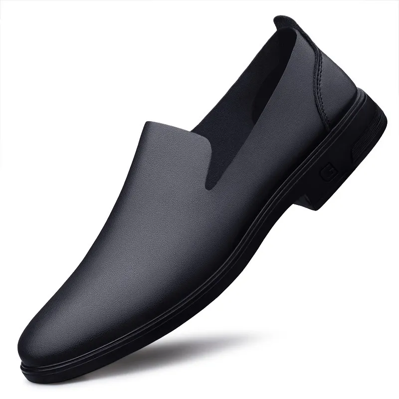 Men's Casual Leather Loafers Slip On Driving Shoes Breathable Soft Flat Shoes Business Walking Shoes Male Footwear