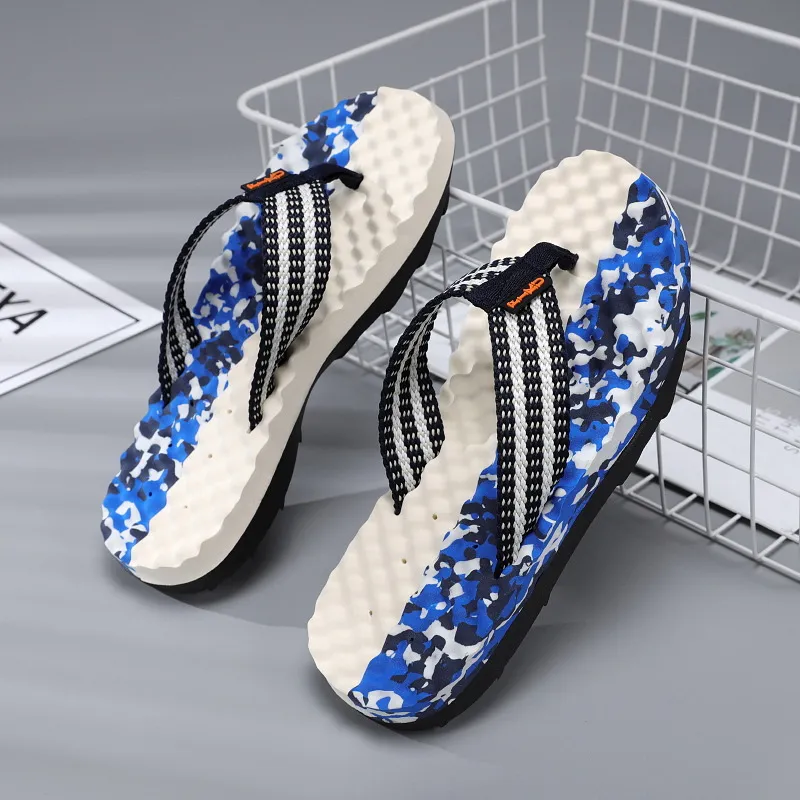 Men Flip Flops Casual Beach Shoes EVA Soft Sole Comfortable Summer Thong Sandals Non-Slip Outdoor Footwear