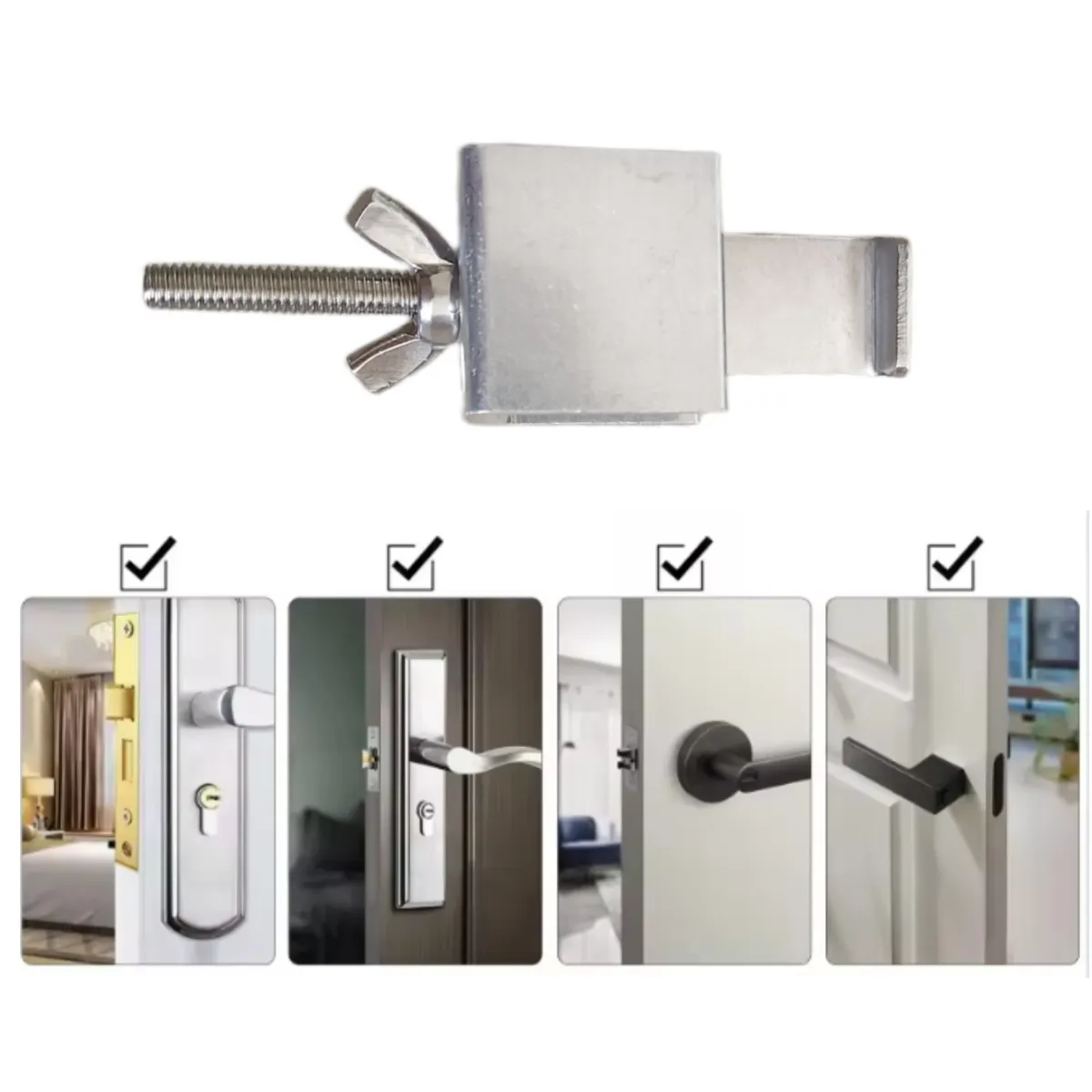 Draagbaar Reizendeurslot Aluminiumlegering Roestvrij Staal Hotel Beveiliging Deurstopper Anti-Diefstal Deurslot