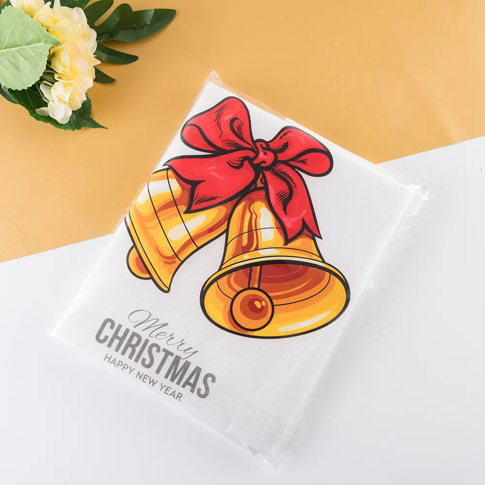 Non-Woven Plant Frost Protection Cover Christmas Bell Print Winter Tree Plant Protector With Drawstring Reusable Garden Cover