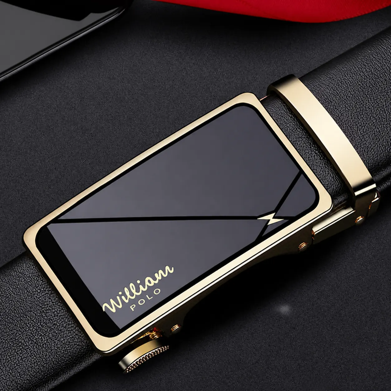 Men Leather Belt Automatic Buckle Business Casual Minimalist Genuine Cowhide Metal Buckle Strap For Men Fashion Accessories