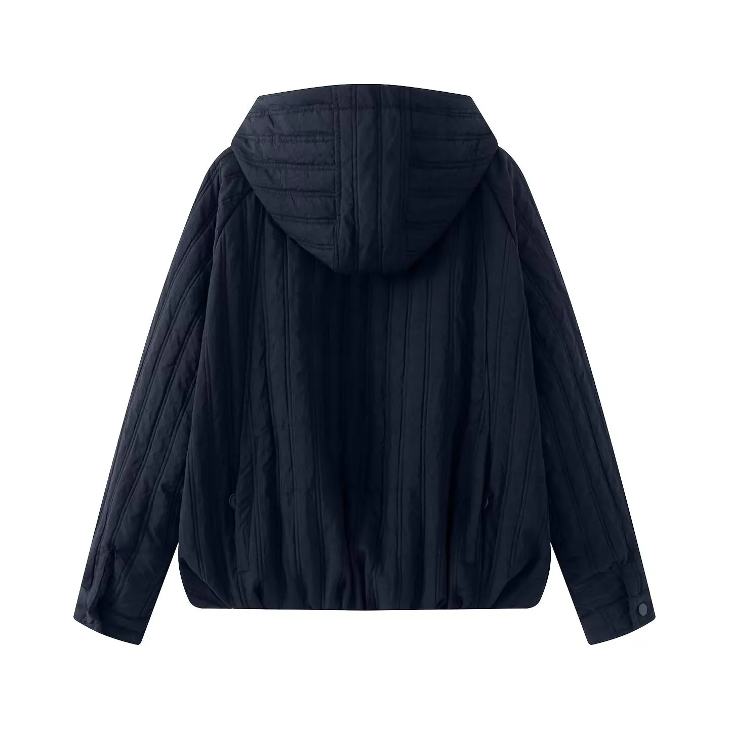 Women's Casual Stand Collar Hooded Quilted Padded Cotton Coat Zip Up Loose Short Outerwear Jacket For Winter Daily Commute