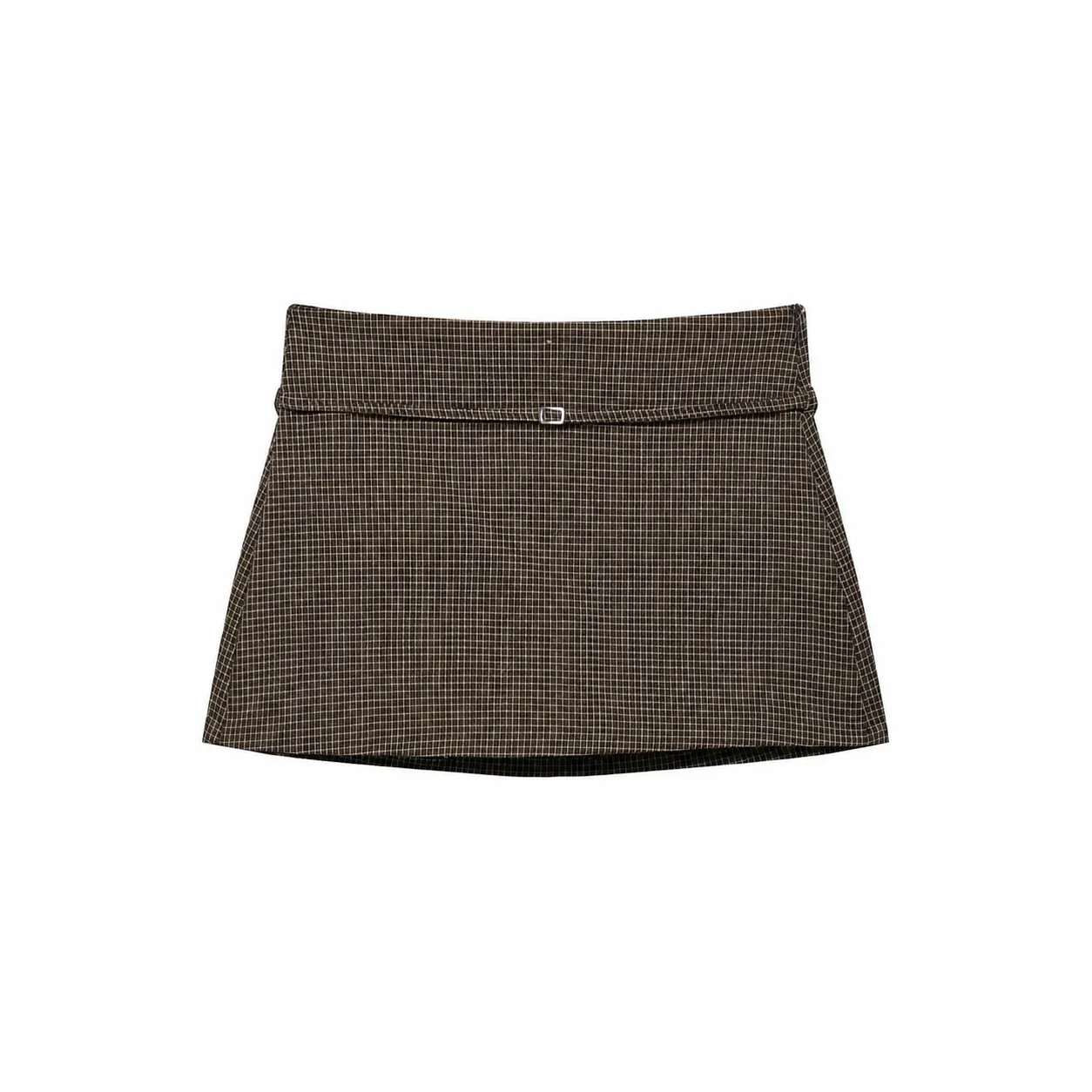 Gonna-pantalone alla Moda a Quadri con Cintura da Donna Casual Vita Alta Shorts Pied de Poule Streetwear Abbigliamento in Poliestere
