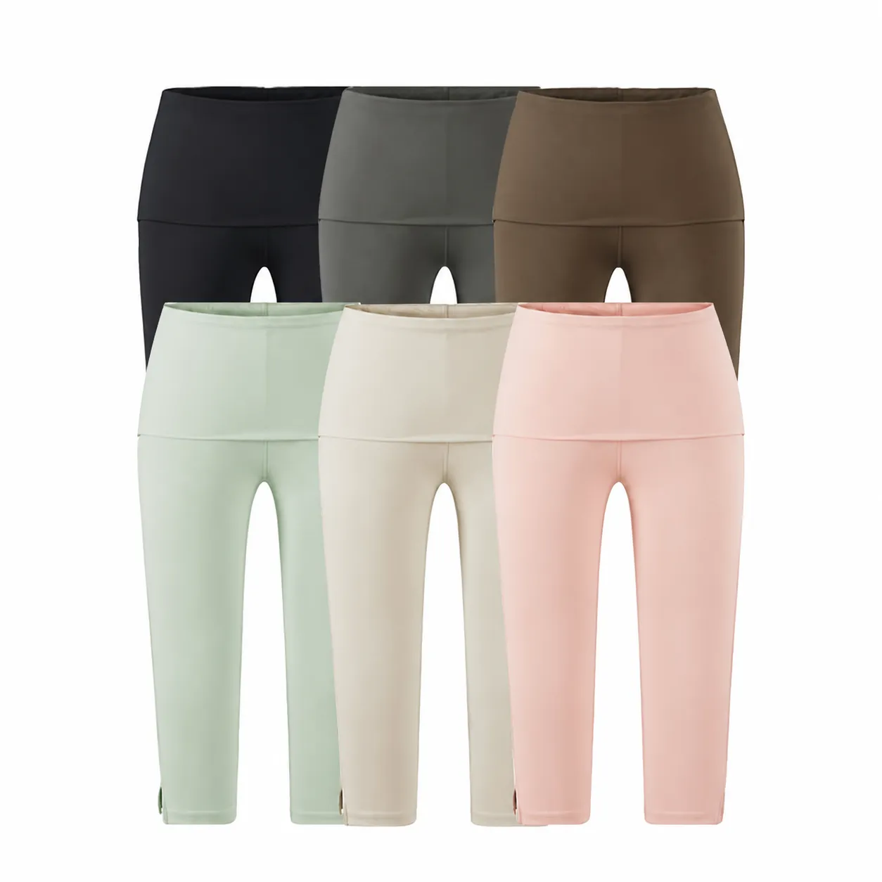 Dames Fitness Yoga Capribroek Hoge Taille Slim Stretch Split Zoom Casual Broek