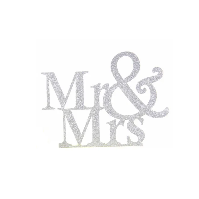 Mr And Mrs Wedding Cake Topper Glitter Paper Dessert Table Decoration Party Celebration Cake Insert Card