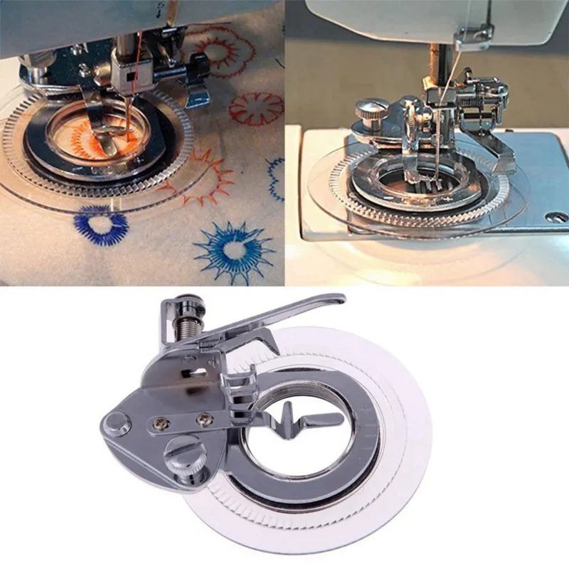Household Multi-functional Sewing Machine Disc Embroidery Presser Foot Metal And Plastic Circular Sewing Tool Accessories