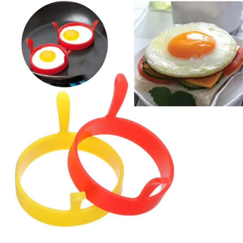 Silikon Spiegeleiform Runder Eierring Pfannkuchenbereiter Küchen Kochwerkzeug Mit Doppelgriffen Antihaft